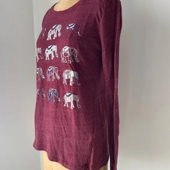 BNWT Lucky Brand Lucky Lotus tee elephants yoga S - Picture 3 of 8
